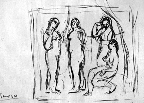 Picasso Study to Girls from Avignon 1906